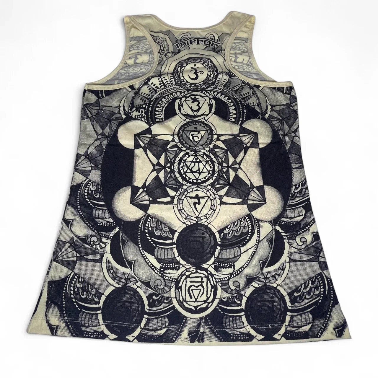 Canottiera donna cotone stampa chakra full print, design spirituale, ql maglie