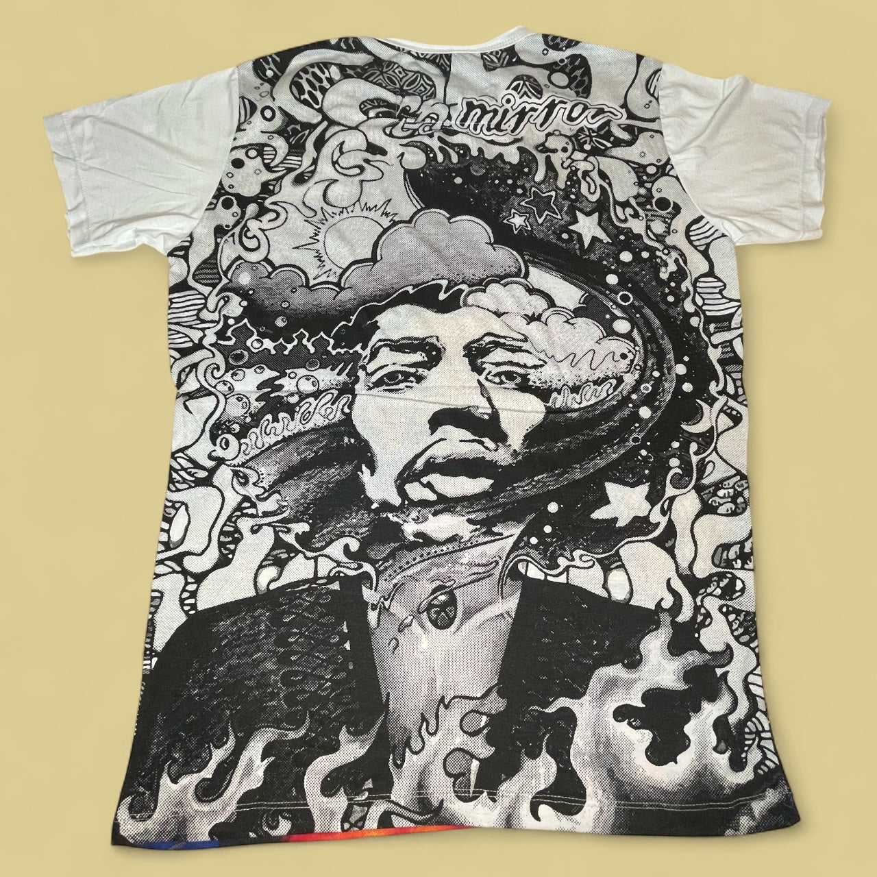 Maglietta unisex con stampa psichedelica di Jimi Hendrix in stile hippie, ispirata agli anni ’70, retro