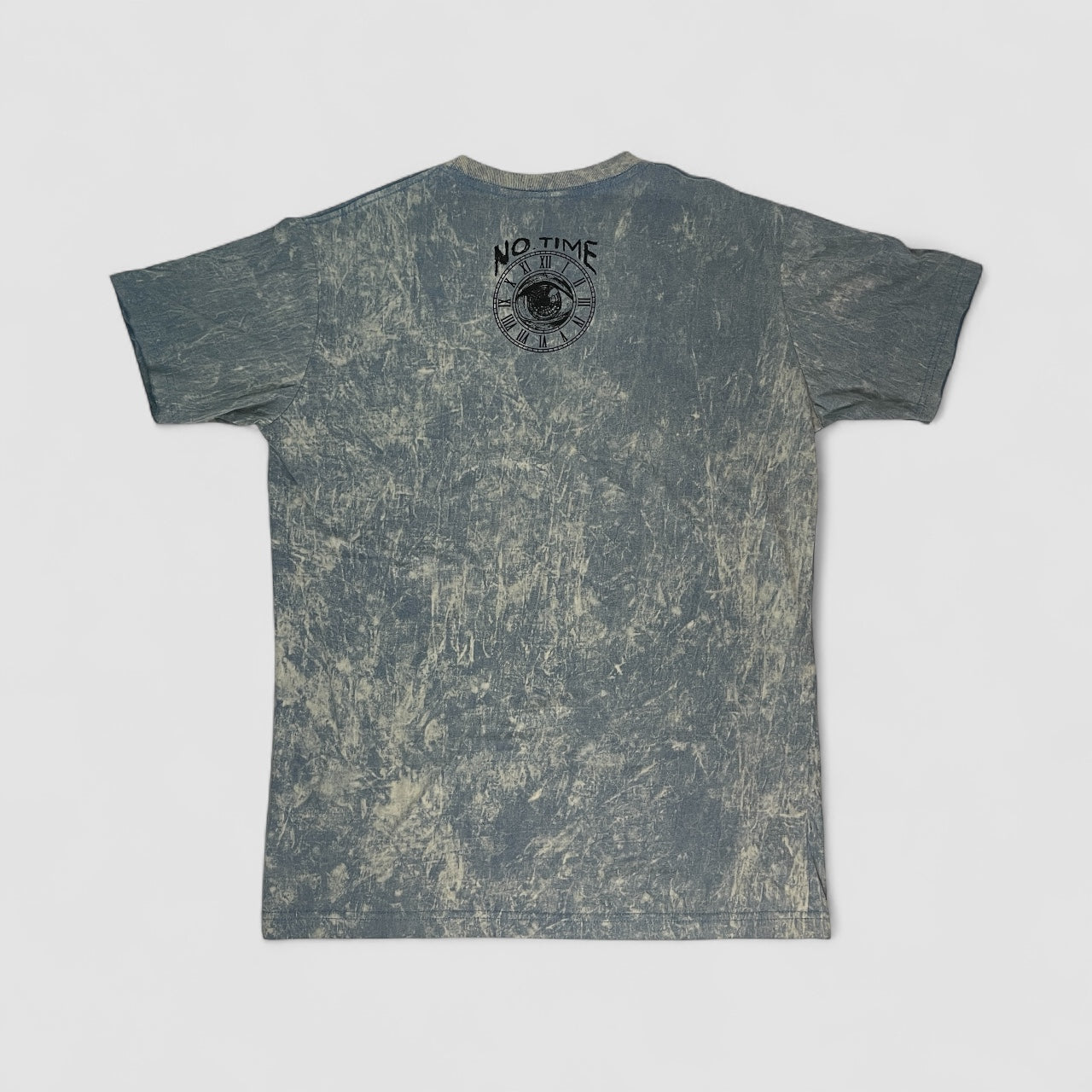 Maglietta unisex blu effetto vintage con stampa frontale di tre maggiolini decorati a fiori — t-shirt psichedelica in cotone, retro