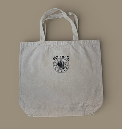Borsa in tela di cotone grezzo con stampa artistica, tote bag resistente e capiente, retro