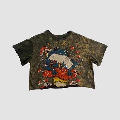 Crop Top Donna Rana su Fungo Psichedelico – Stile Vintage Hippie - ql maglie