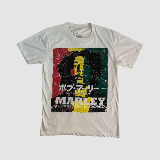 Maglietta Unisex Bianca Bob Marley – Film Documentario Marley - ql maglie