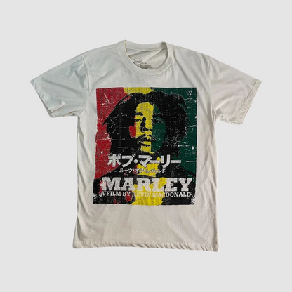 Maglietta Unisex Bianca Bob Marley – Film Documentario Marley - ql maglie