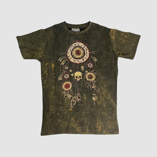 Maglietta Unisex Dreamcatcher Teschio – Stile Boho Rock - ql maglie