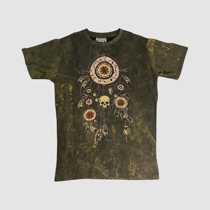 Maglietta Unisex Dreamcatcher Teschio – Stile Boho Rock - ql maglie