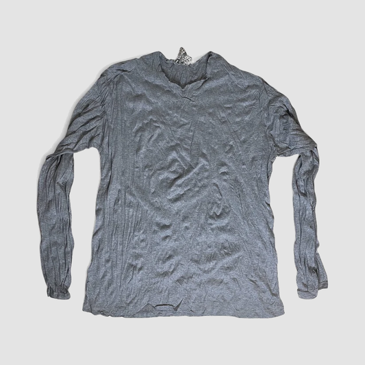 Maglia a manica lunga in cotone stropicciato SURE — Effetto vintage, collo e polsi a taglio vivo - ql maglie