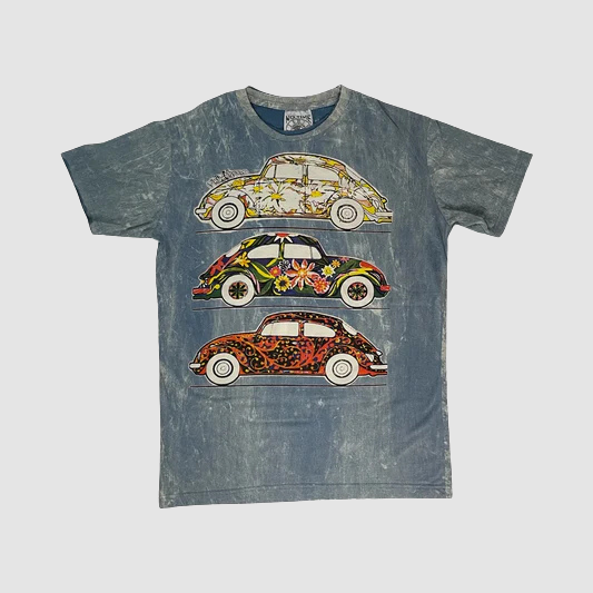 Maglietta Unisex “Triple Beetle” — Stampa Maggiolini Floreali | Effetto Vintage - ql maglie