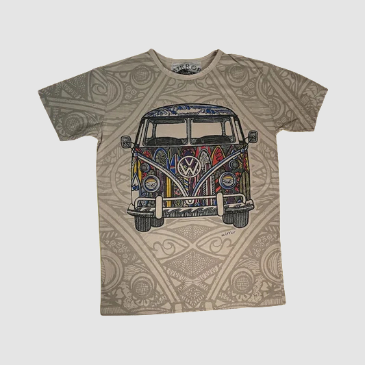 T-shirt Unisex “Mosaic Van” – Maglietta Camper Vintage Stampa Colorata | Stonewash - ql maglie
